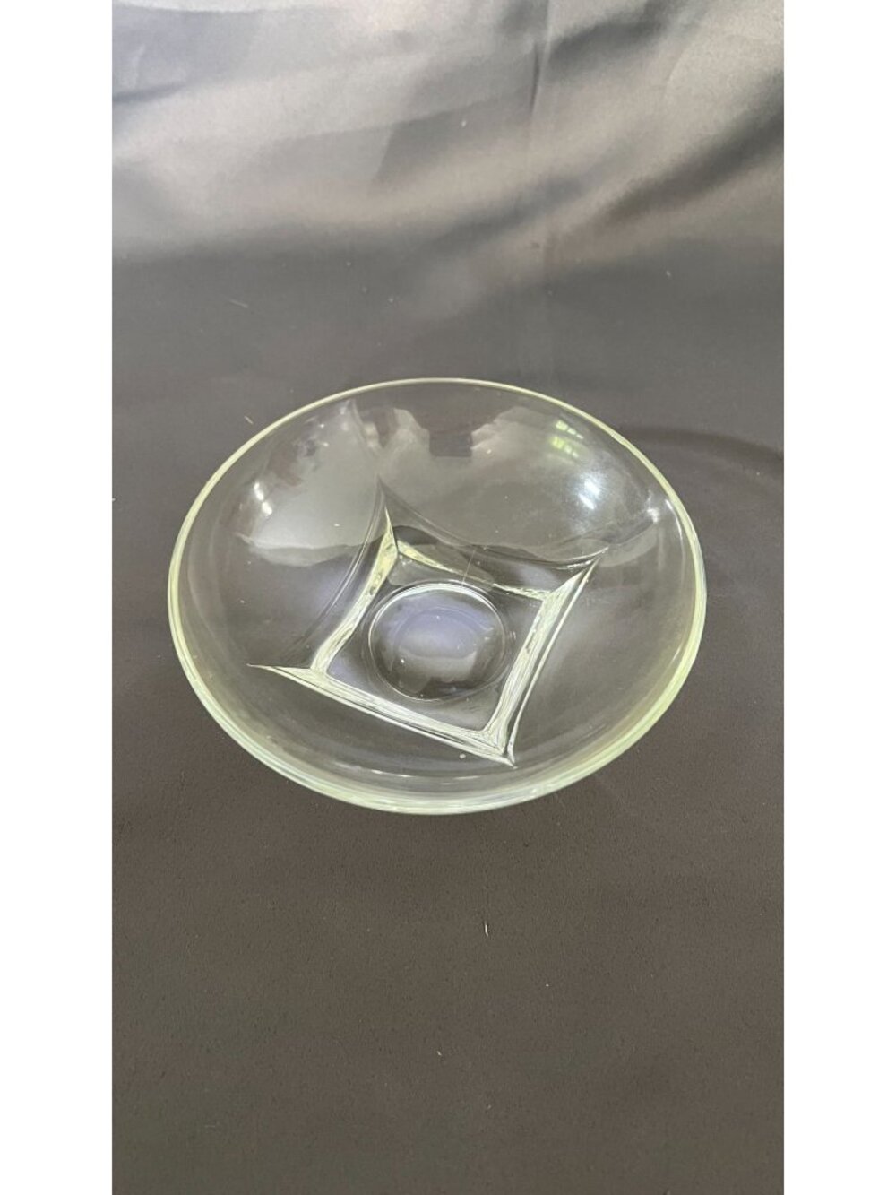 Clear Glass Bowl With Geometric Design & Minimalist Style